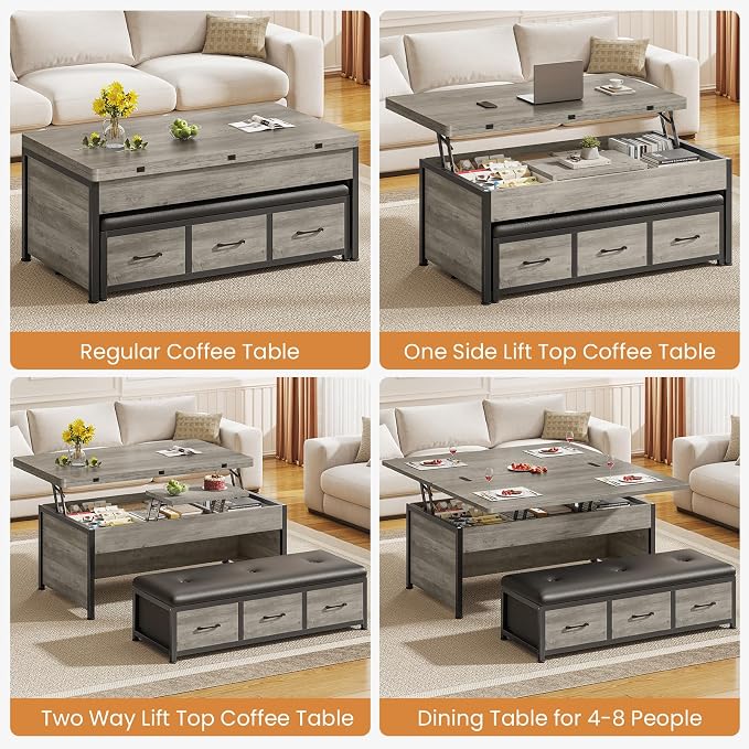 Itaar Lift Top Coffee Table Set, Center Table - Image 3