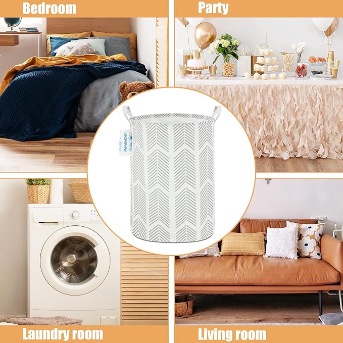 LANGYASHAN Laundry Basket Canvas Fabric Collapsible Organizer Basket - Image 3