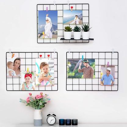 ODOXIA 3-Pack Wire Wall Grid Panel | Photo Grid Wall Decor | Metal Board by Odoxia
