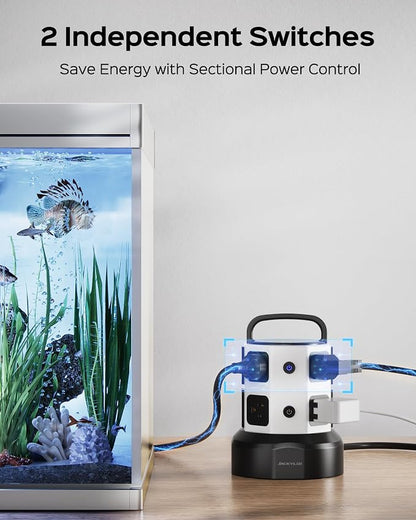 Tower Surge Protector Power Strip, JACKYLED Extension Cord - Image 4