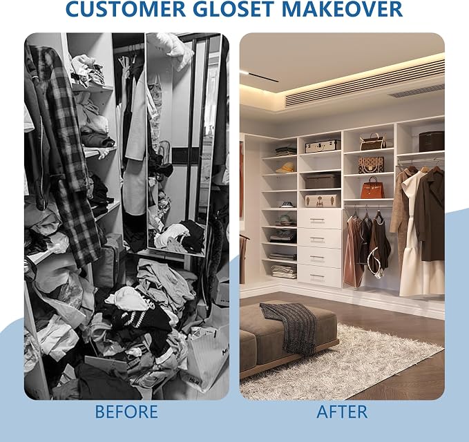 Medium Double Hanging Closet Unit, Modular Closet System, Wood Closet System - Image 6