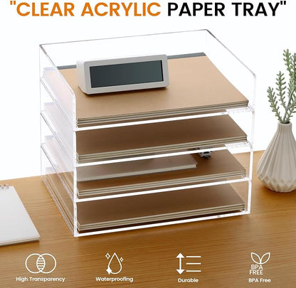 Acrylic Paper Tray, 4 Tier Paper Organizer - Image 2