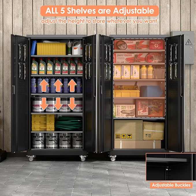 Aobabo 71" H×34" W×18" D Garage Storage Cabinet - Image 5