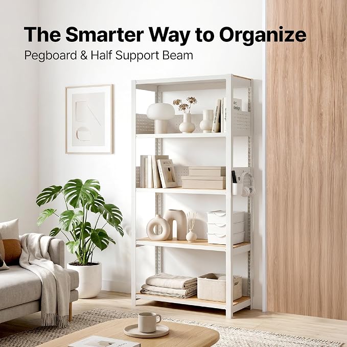 HOMEDANT 24" W Pegboards Storage Rack 5-Tier Heavy Duty Boltless Metal Utility - Image 3