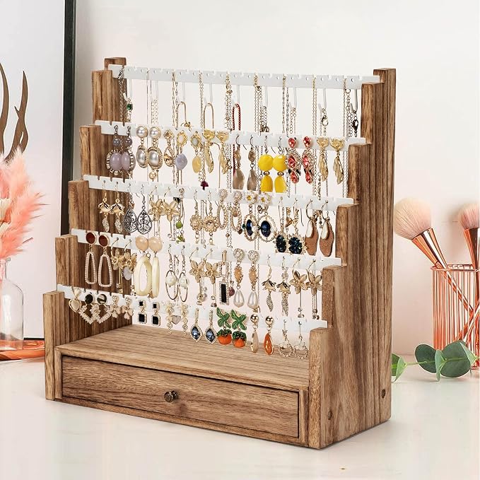 Pinzoveco Earring Organizer, 5 Layer Earring Holder Organizer - Image 2