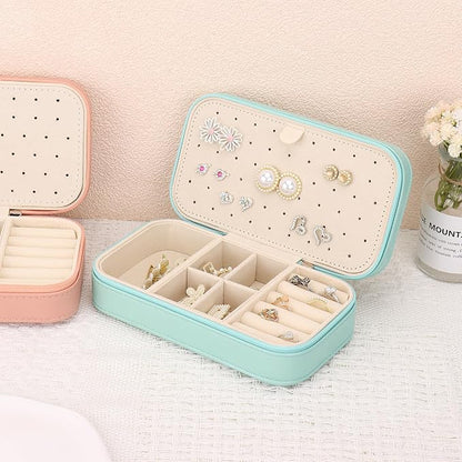 DesignSter Travel Jewelry Box, PU Leather Portable Jewelry Case, Small Jewelry - Image 5