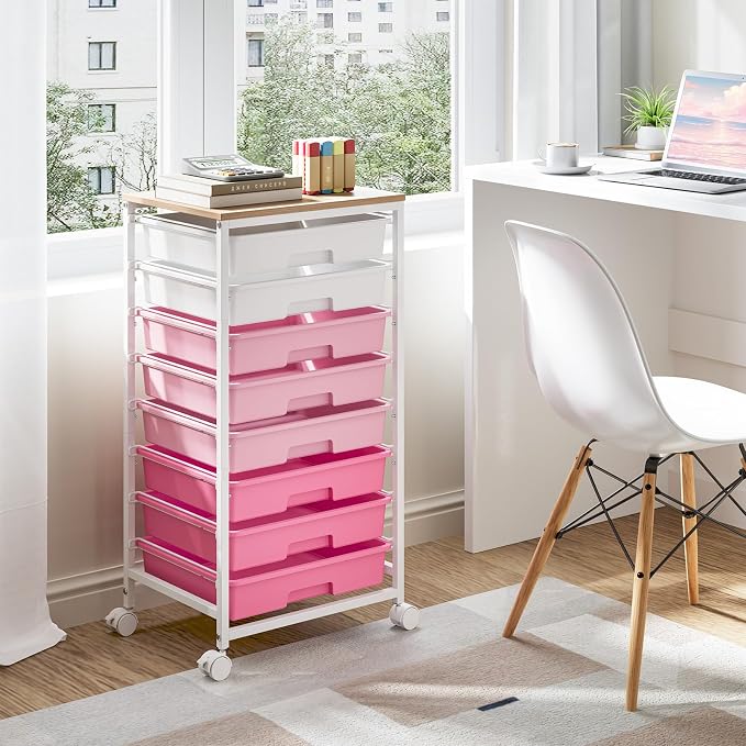 Rolling Cart with Drawers, Craft Storage, Teacher Cart, Storage Cart on Wheels - Image 2
