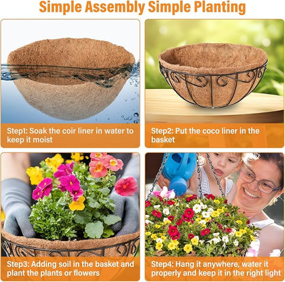 2 Pack 10 Inch Metal Hanging Baskets - Image 5