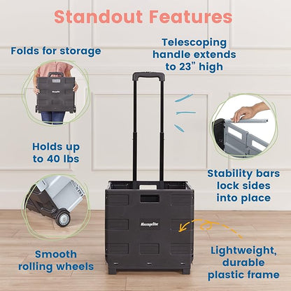 ECR4Kids Universal Collapsible Rolling Utility Storage Cart, Mobile Organizer - Image 4
