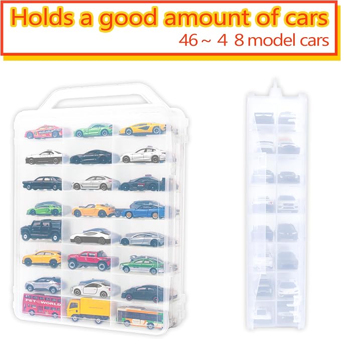 YYDS 48-Car Storage Case with Handle, Double-Sided Organizer - Image 2