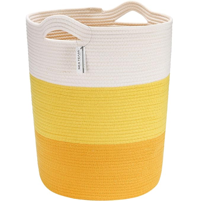 Sea Team Large Size Cotton Rope Woven Storage Basket by SeaTeam