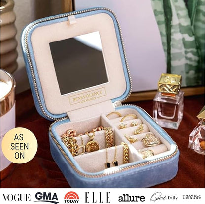 Benevolence LA Plush Velvet Jewelry Box | Travel Jewelry Case Organizer - Image 6