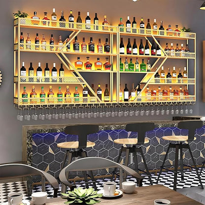 63in Metal Wine Rack Wall Mounted, Modern Wine Storage Rack Wall Mounted - Image 7