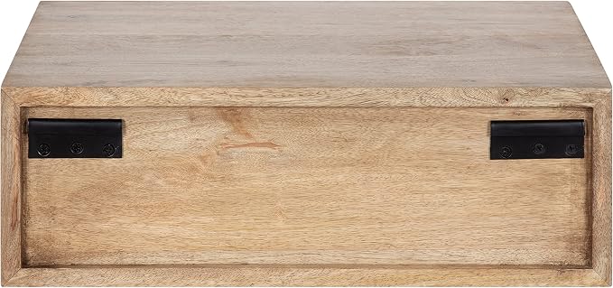 Kate and Laurel McCutcheon Floating Wood Storage Shelf, Natural Wood, - Image 9