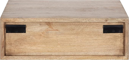 Kate and Laurel McCutcheon Floating Wood Storage Shelf, Natural Wood, - Image 9