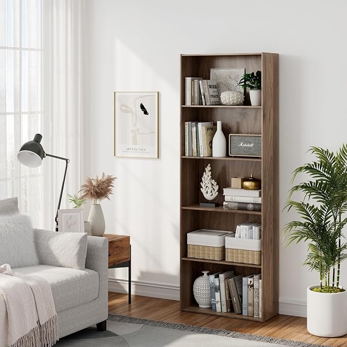 Tangkula 5-Tier Bookcase, 67” Tall Freestanding Bookshelf - Image 2