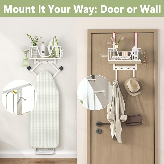 Ironing Board Hanger, 2 in 1 Wall-Mount & Over the Door - Image 5