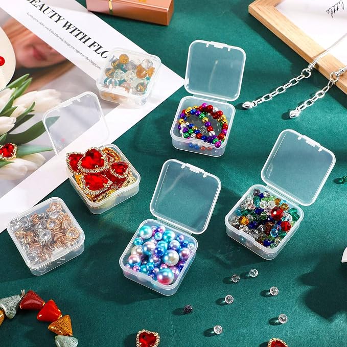 Jetec 18 Pieces Mini Plastic Clear Beads Storage Containers Box - Image 4