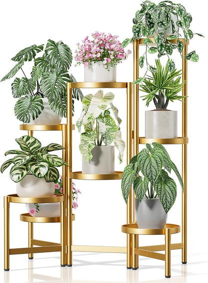 Gold Plant Stand, 8 Tiered Plant Stand Indoor by Unknown