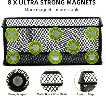 Neudeco Magnetic Locker Organizer, Wire Mesh Storage Baskets, Magnetic Pencil - Image 5