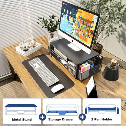 OPNICE Desk Organizer and Accessories, 2-Tier Computer Monitor Stand Riser - Image 6