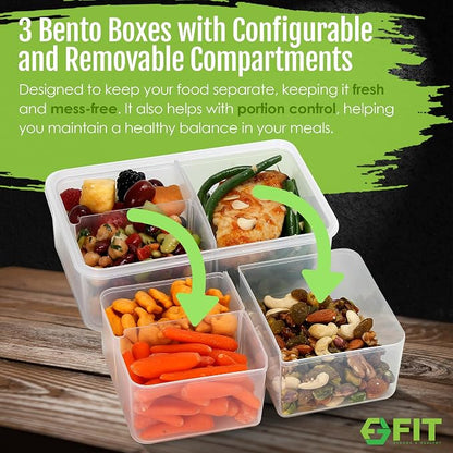 FIT Strong & Healthy Bento Box for Kids and Adults – Reusable Lunch Box Meal - Image 4