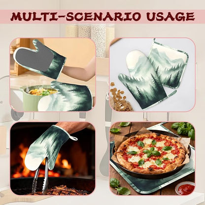 Misty Forest Mountain Heat-Resistant Silicone Oven Mitts and Pot Holders - Image 6