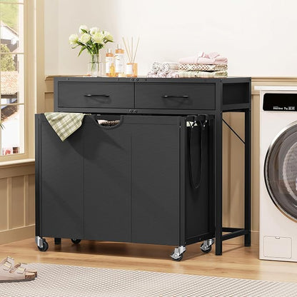Laundry Sorter, Rolling Laundry Hamper - Image 8