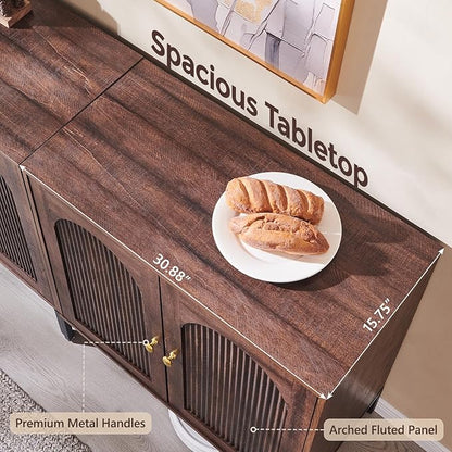 IFGET 92.63" W Modern Arched Sideboard Buffet Cabinet - Image 5