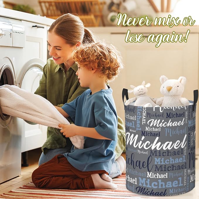 Custom Name Laundry Hamper, Personalized Laundry Baskets - Image 7