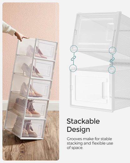 SONGMICS Shoe Boxes, Stackable Clear Plastic Boxes - Image 3