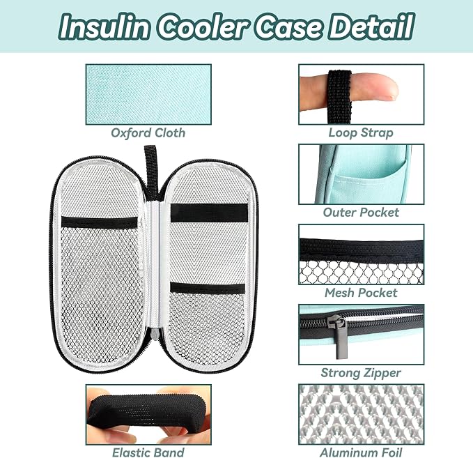 Insulin Cooler Travel Case, Medication Diabetic Cool Organizer Bag - Image 5