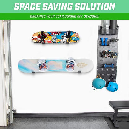 GoSports Universal Snowboard & Skateboard Wall Mount Display Racks - Image 6