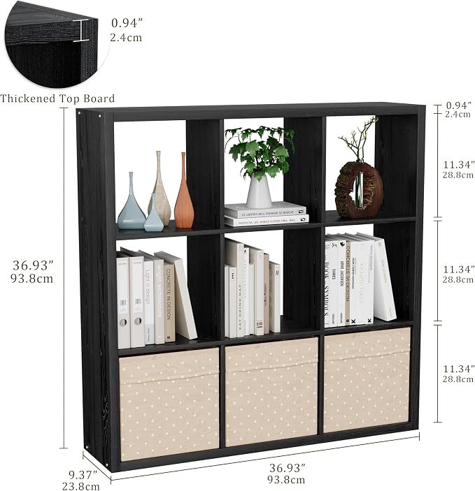 Cube Storage Organizer Bookcase, Decorative 11 inch Open Back Cubical Shelf - Image 3