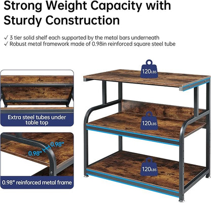 32.3" Wide Extra Large Printer Stand, 3 Tier Printer Table - Image 3