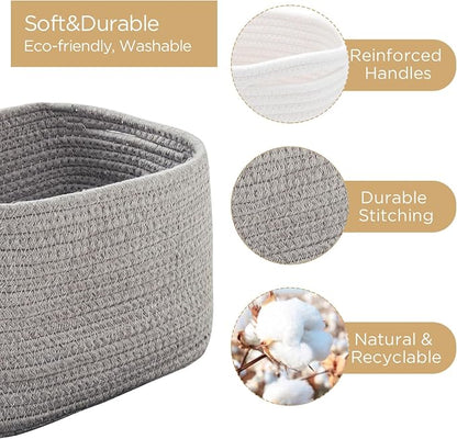Small Cotton Rope Basket – Storage Bin - Image 7