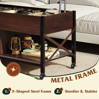 WLIVE Coffee Table, 41.3" Lift Top Coffee Table - Image 8