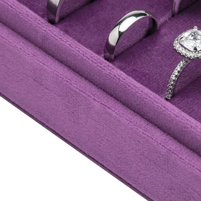 Velvet Ring Organizer Display Tray Jewelry Box Earring Holder Case - Image 5