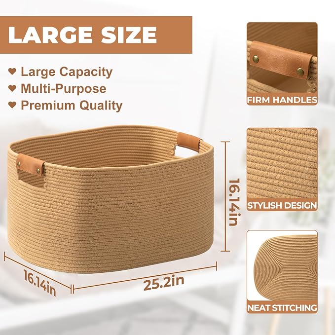danpinera 108 L Blanket Basket for Living Room, Toy Basket - Image 2