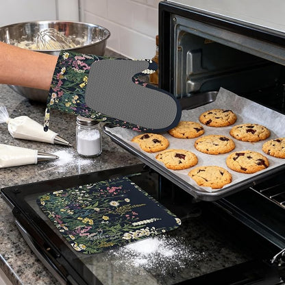 Wildflower Spring Floral Garden Flowers Oven Mitts and Pot Holders, Heat - Image 4