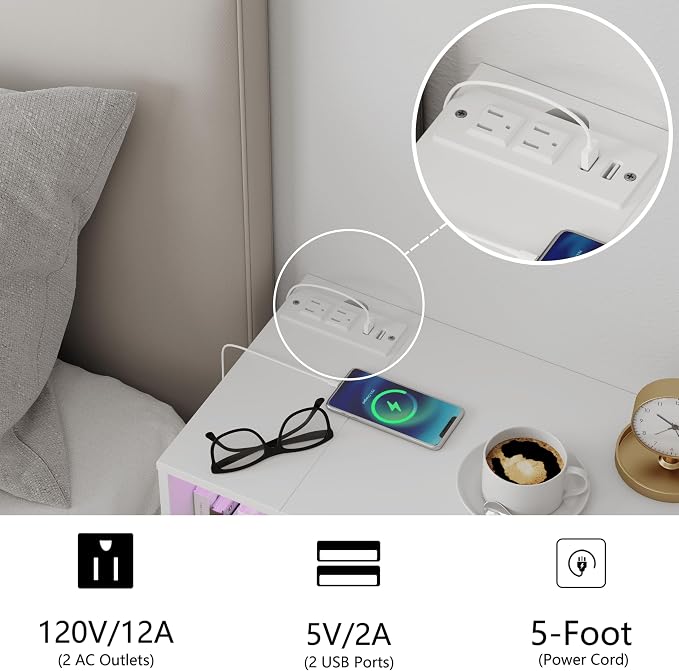Veegle White Floating Nightstand - Image 5