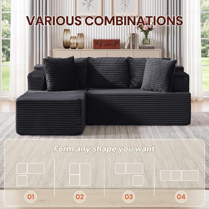 Korser Boneless Couches for Living Room, Cloud Couch Sectional - Image 5