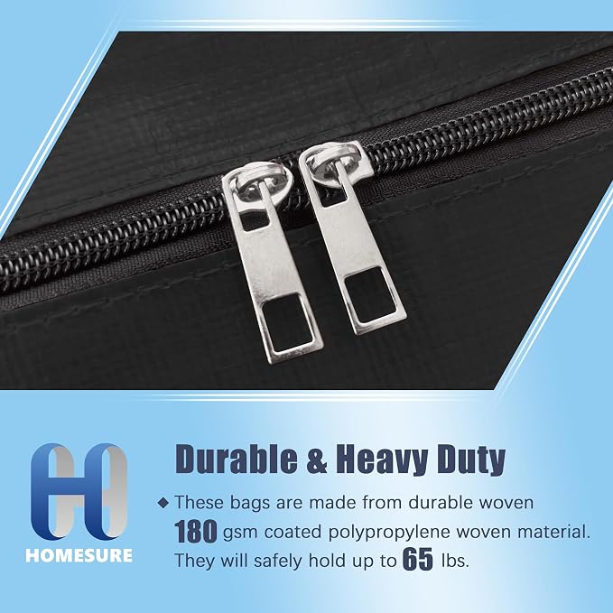 8 Pack Large Strong Bags with Zippers & Carrying Handles - Image 3