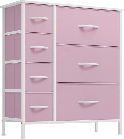 YITAHOME Pink Dresser, 7 Drawers Fabric Dresser by YITAHOME