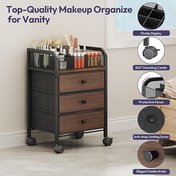 SWTYMIKI Rolling Makeup Organizer Cart - Image 5