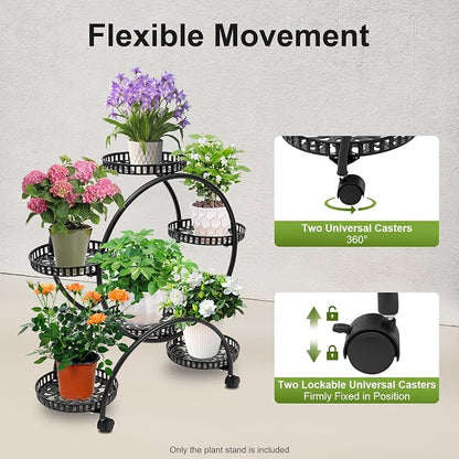 4 Tier Iron Plant Stand, Indoor Metal Rack - Image 5