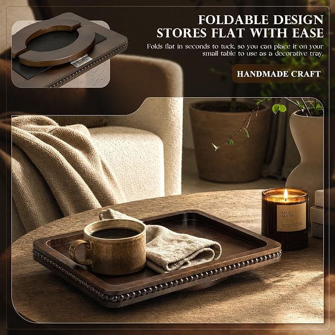 EOSAHR Pine Wood Couch Tray - Image 4