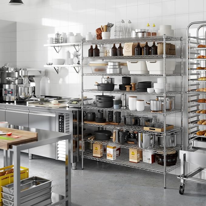 21" Deep x 54" Wide x 74" Height Wire Shelving Kit | 8-Tier | NSF Commercial - Image 4