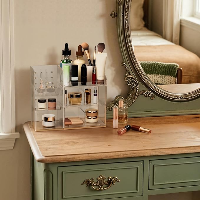 Cabbrix 3 Tier Clear Makeup Organizer - Image 2