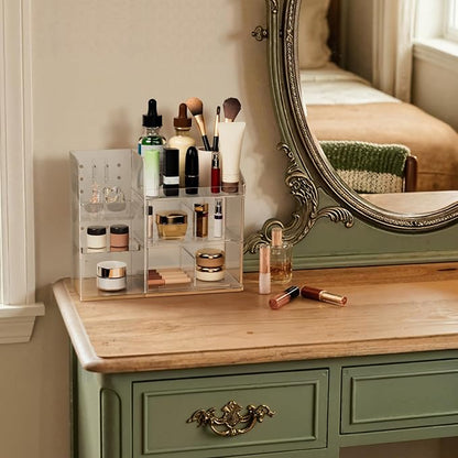 Cabbrix 3 Tier Clear Makeup Organizer - Image 2